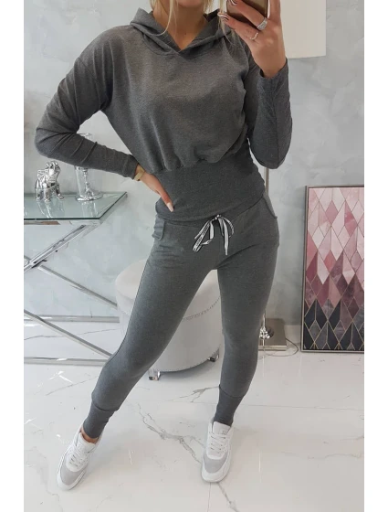 model 18747593 žebrovaná sada v grafitové barvě - K-Fashion model 18747593 žebrovaná sada v grafitové barvě - K-Fashion