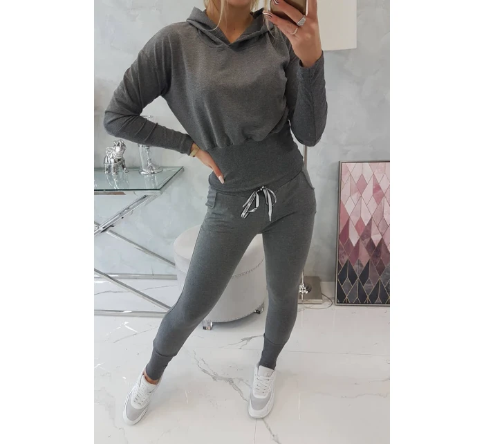 model 18747593 žebrovaná sada v grafitové barvě - K-Fashion model 18747593 žebrovaná sada v grafitové barvě - K-Fashion