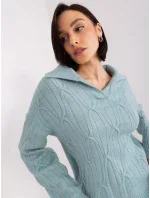 Sweter AT SW mietowy model 19040952 - FPrice Sweter AT SW mietowy model 19040952 - FPrice