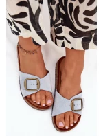 Dámske papuče s prackou na korkovej platforme - modré Zavira Dámske papuče s prackou na korkovej platforme - modré Zavira