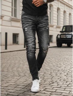 Pánske čierne džínsové nohavice FashionStreet UX3949
