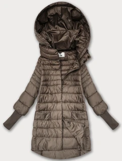 Béžová dámska prechodná bunda s úpletovým šnúrkovým lemom (1828)