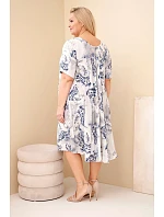 Dámske šaty z viskózy v nadmernej veľkosti s krátkymi rukávmi a béžovým strihom