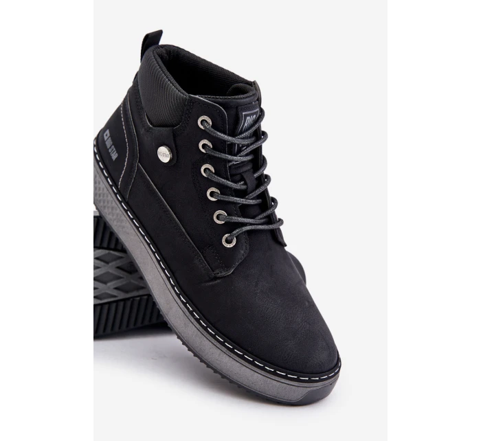 Sznurowane Botki Męskie Big Star OO174559 Hi-Poly System Czarne