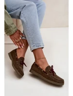 Półbuty Mokasyny Damskie Z Wiązaniem Ciemnozielone Calivra Półbuty Mokasyny Damskie Z Wiązaniem Ciemnozielone Calivra