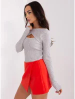 Sweter PM SW model 18959501 jasny szary - FPrice Sweter PM SW model 18959501 jasny szary - FPrice