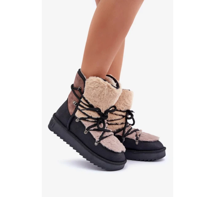 Dámske snežnice D.Franklin s kožušinou - čierne Dámske snežnice D.Franklin s kožušinou - čierne