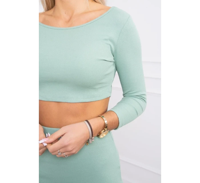 Souprava halenky a sukně tmavě mátová Souprava halenky a sukně tmavě mátová