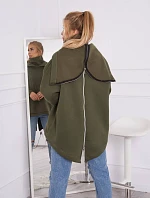 Zateplená mikina so zipsom na chrbte vo farbe khaki