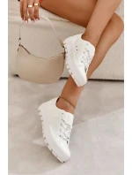 Modne Lakierowane Trampki Big Star KK274045 Białe Modne Lakierowane Trampki Big Star KK274045 Białe