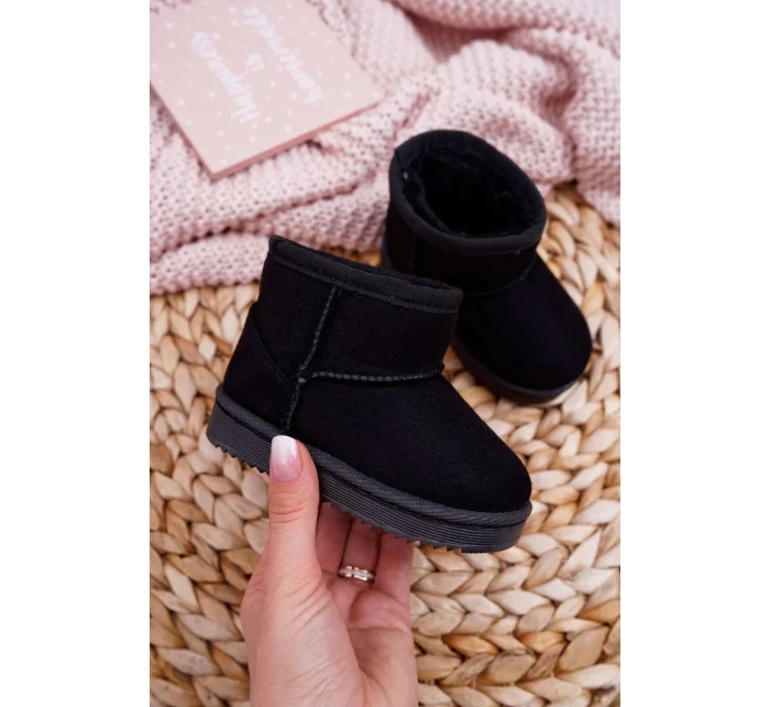 Dětské Teplé Sněhule Semišové černé Gooby