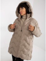 Béžová zimná bunda s kapucňou