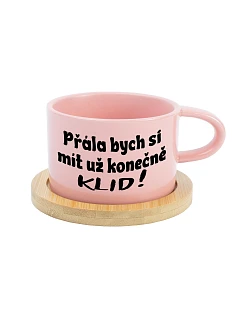 PŘÁLA BYCH SI MÍT UŽ KONEČNĚ KLID! - růžový hrníček makronka 200 ml