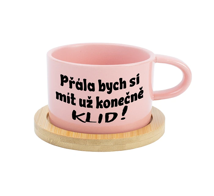 PŘÁLA BYCH SI MÍT UŽ KONEČNĚ KLID! - růžový hrníček makronka 200 ml