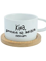 KÁVA, PROTOŽE NA KOKAIN NEMÁM - bílý hrníček makronka 200 ml
