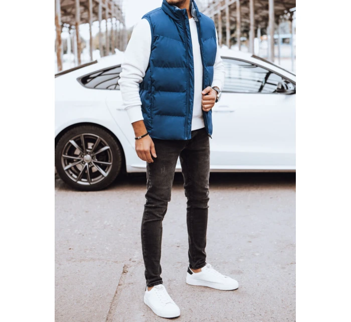 Pánská prošívaná modrá vesta Dstreet model 21971582 - FashionStreet