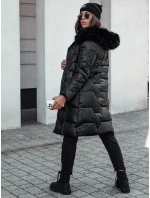 Dámska zimná bunda STYLOWQ dlhá prešívaná s kožušinou čierna FashionStreet TY4631 Dámska zimná bunda STYLOWQ dlhá prešívaná s kožušinou čierna FashionStreet TY4631