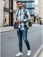 Pánská modrá kostkovaná košile model 21994100 - Dstreet