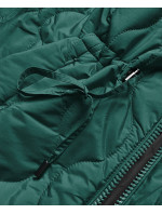 Zeleno-čierna obojstranná dámska prešívaná bunda (MHM-W589BIG)