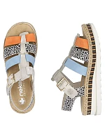 Dámske kožené sandále na platforme Rieker V7904-90