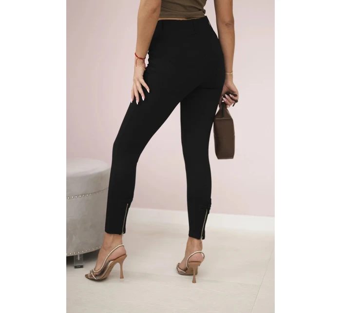 Bavlnené nohavice s mašľou čierne