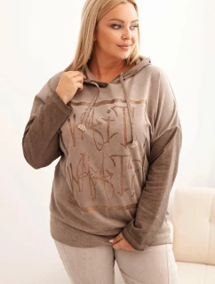 Dámská mikina Plus Size s kapucí a potiskem fango model 21273636 fango - K-Fashion