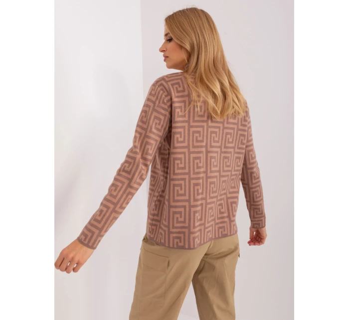 Sweter AT SW model 20742414 jasny brązowy - FPrice Sweter AT SW model 20742414 jasny brązowy - FPrice