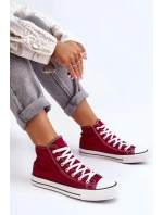 Dámské Klasické Vysoké Tenisky Bordó Remos