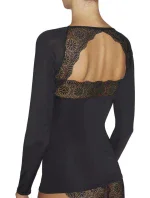 Dámske tričko s dlhým rukávom 19185 čierna - Ysabel Mora