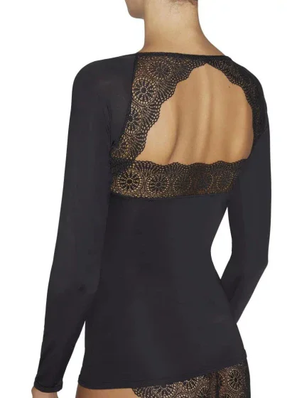 Dámske tričko s dlhým rukávom 19185 čierna - Ysabel Mora