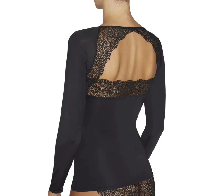 Dámske tričko s dlhým rukávom 19185 čierna - Ysabel Mora