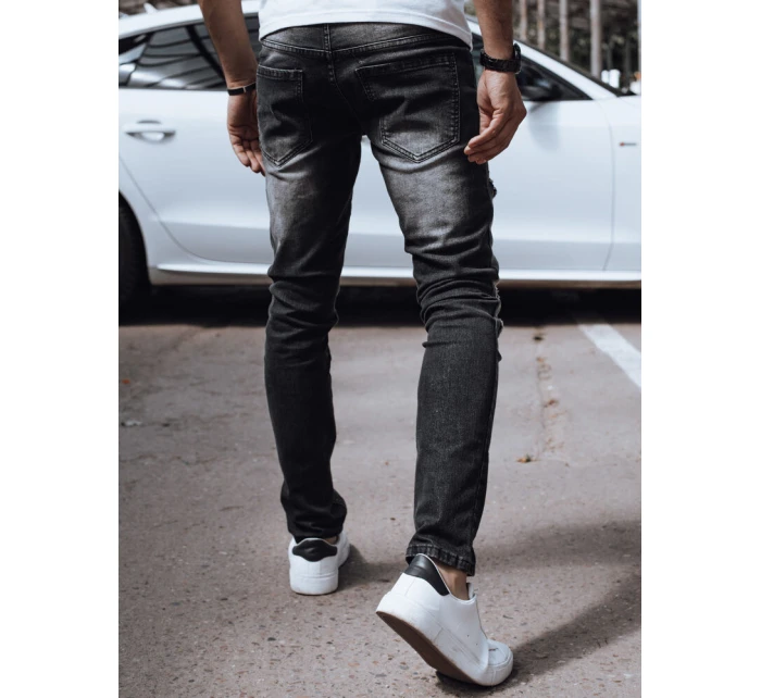 Pánske čierne džínsové nohavice FashionStreet UX4298