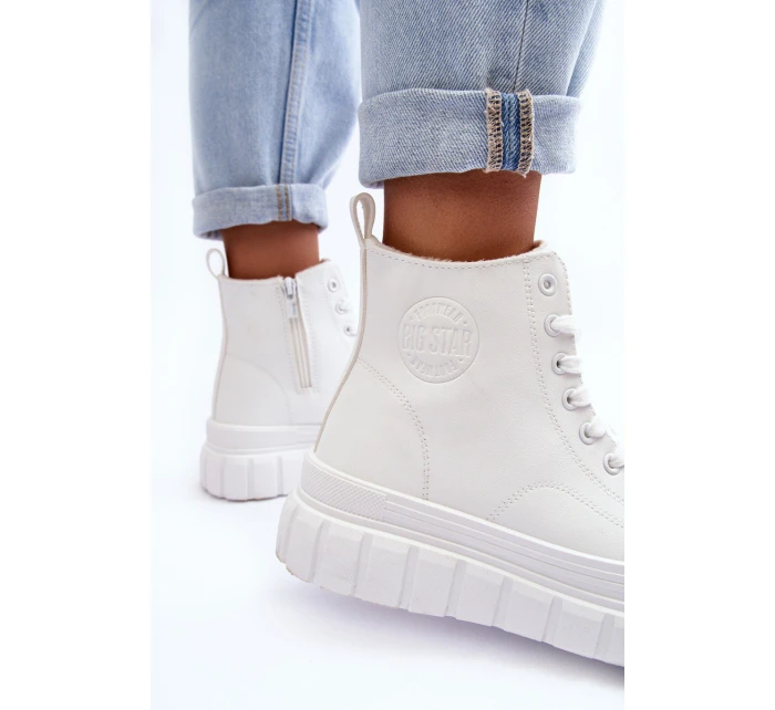Kožené Tenisky Na Zip Big Star Bílé model 21634187 - Big Star Shoes Kožené Tenisky Na Zip Big Star Bílé model 21634187 - Big Star Shoes