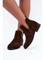 Kožené semišové kotníkové boty model 22366565 Hnědé - VINCEZA Kožené semišové kotníkové boty model 22366565 Hnědé - VINCEZA