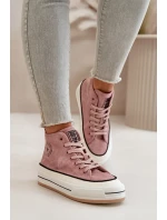 Zateplené dámske tenisky na platforme z eko kože Big Star Pink Zateplené dámske tenisky na platforme z eko kože Big Star Pink