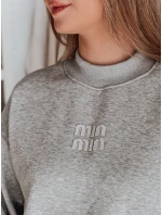 Dámska nadrozmerná mikina s nášivkou LOVASON sivá FashionStreet BY1419 Dámska nadrozmerná mikina s nášivkou LOVASON sivá FashionStreet BY1419