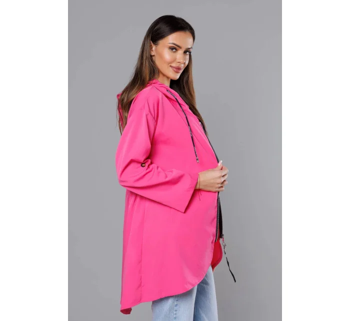 Ružový tenký asymetrický dámsky prehoz cez oblečenie (B8117-83)