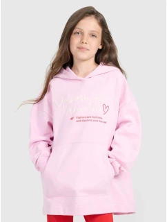 Dievčenská oversize mikina s kapucňou 4F 4FJRAW25TSWSF2429-56S