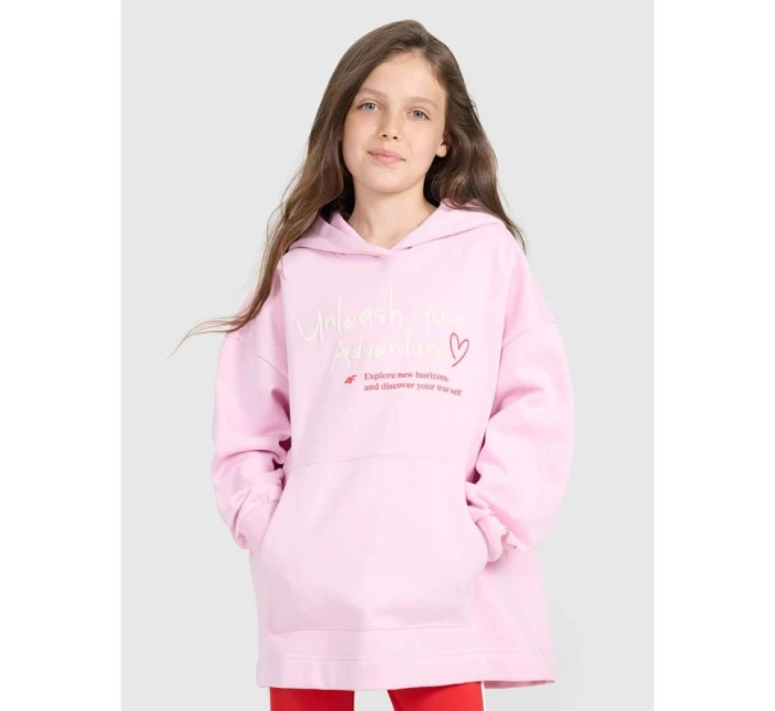 Dievčenská oversize mikina s kapucňou 4F 4FJRAW25TSWSF2429-56S