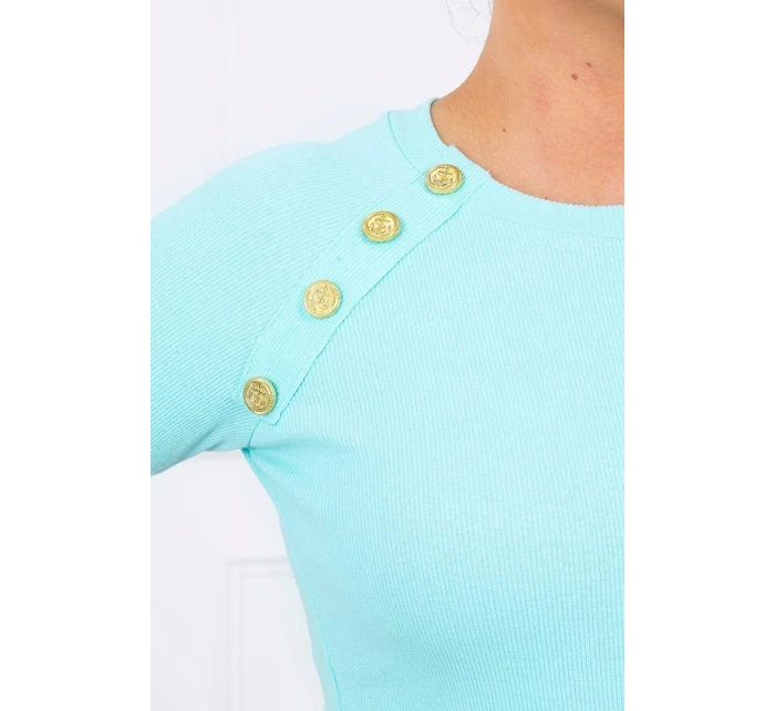 Šaty s ozdobnými gombíkmi mint Šaty s ozdobnými gombíkmi mint