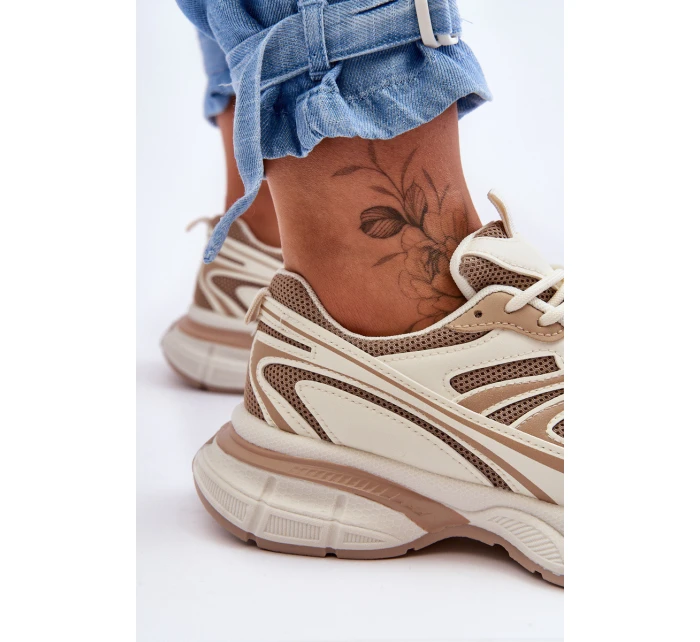 Dámské sportovní šněrovací boty Béžove model 21626276 - Boto