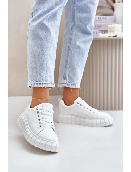 Ocieplane Sneakersy Damskie Big Star MM274616 Białe Ocieplane Sneakersy Damskie Big Star MM274616 Białe