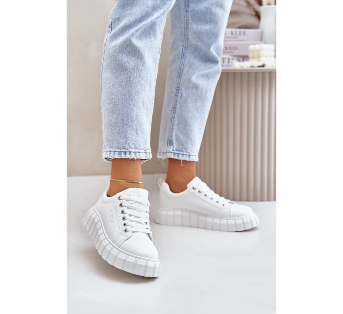 Ocieplane Sneakersy Damskie Big Star MM274616 Białe Ocieplane Sneakersy Damskie Big Star MM274616 Białe