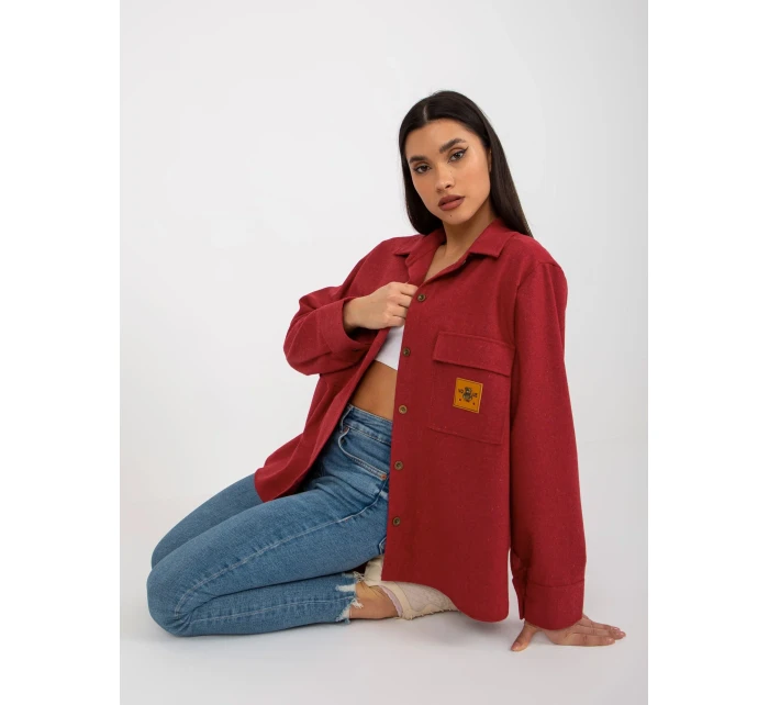 Dámska košeľa LK KS 509164.11 tmavo ružová - FPrice