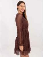 Sukienka MI SK model 21768454 brązowy - FPrice Sukienka MI SK model 21768454 brązowy - FPrice