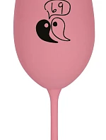 69 - růžová sklenice na víno 350 ml