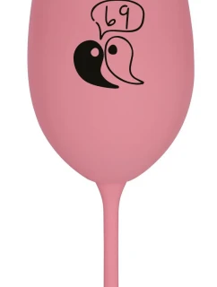 69 - růžová sklenice na víno 350 ml