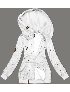 Světle šedá dámská mikina s kapucí a se vzorem model 21308812 - 6&8 Fashion