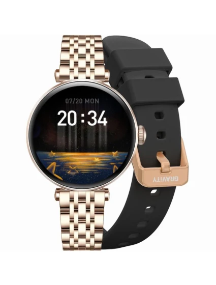 Chytré hodinky Rose Gold Black 2 Strap model 21807441 - Gravity Chytré hodinky Rose Gold Black 2 Strap model 21807441 - Gravity