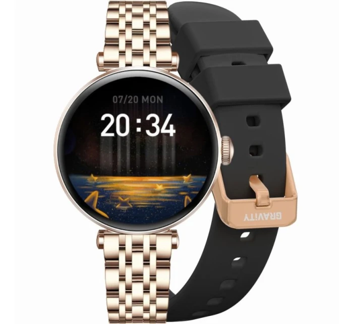 Chytré hodinky Rose Gold Black 2 Strap model 21807441 - Gravity Chytré hodinky Rose Gold Black 2 Strap model 21807441 - Gravity